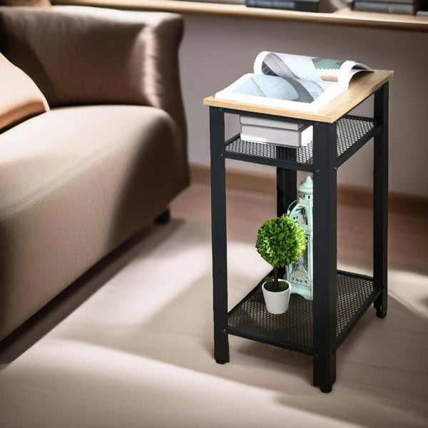 Rafaelo Mobilia 3 Tier Side Table With Mesh Shelves