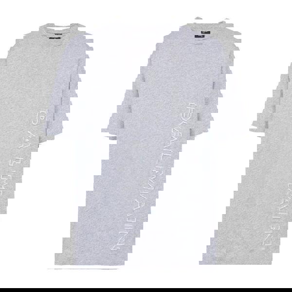 Balmain Embossed Logo Vertical T-Shirt   in  Grey