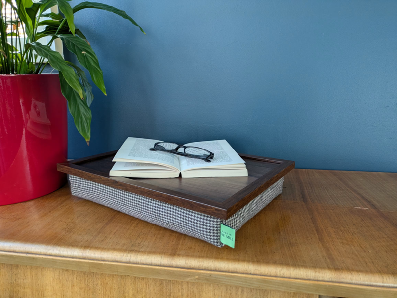 Made in the Mill Luxury Dogtooth Lap Tray With Bean Bag
