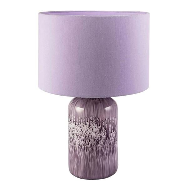Modern Lavender Lilac Marble Drip Snowflake Glass Lamp with Shade Image 8