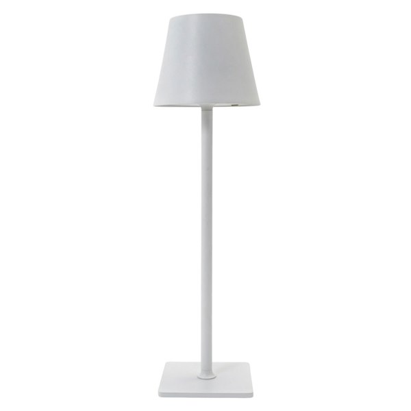 Tall White Rechargeable Touch Dimmable Table Lamp with Metal Shade Image 1