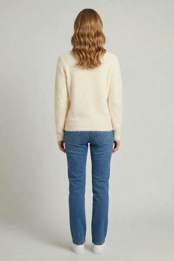 Cream | Pearl Embellished Soft Texture Jumper