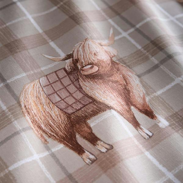 Highland Cow Natural Duvet Cover Set