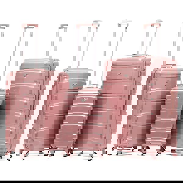 Flight Knight Set of 3 Hard Shell Suitcase Cabin & Check in Cases with TSA Lock