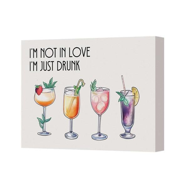Benjamin Tate Design Im Not In Love Im Just Drunk Canvas Wall Art With Cocktails