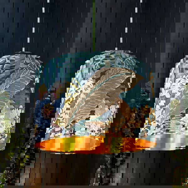 Hawk Moth Velvet Lampshade with Gold Lining