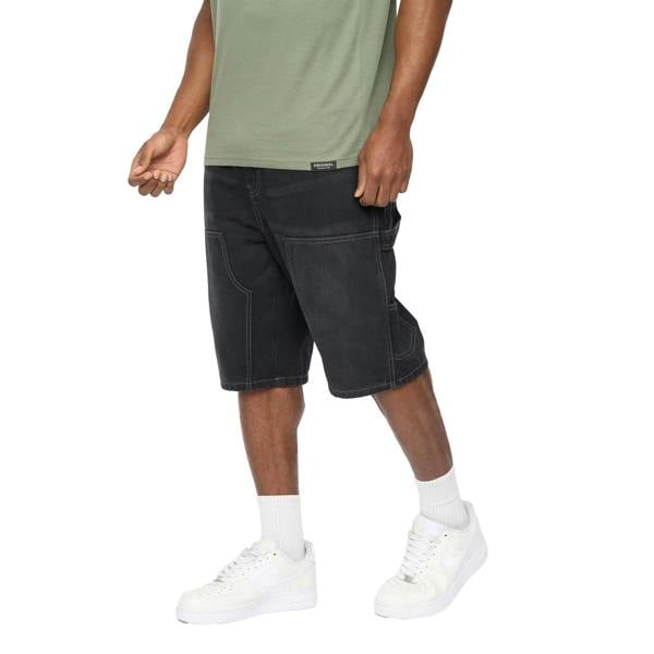Crosshatch Mens Teleman Denim Shorts - Charcoal - 