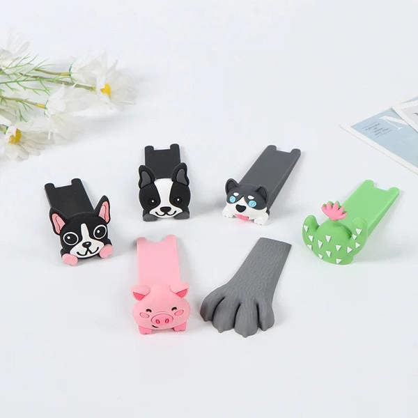 Cartoon Door Stop Silicone Reusable Shock Absorbent Block Wedge Doorstops Door Handle Stopper Home Door Anti-collision Stopper