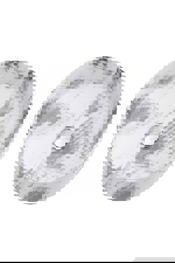 Living and Home Round Marble Vessel Bathroom Sink