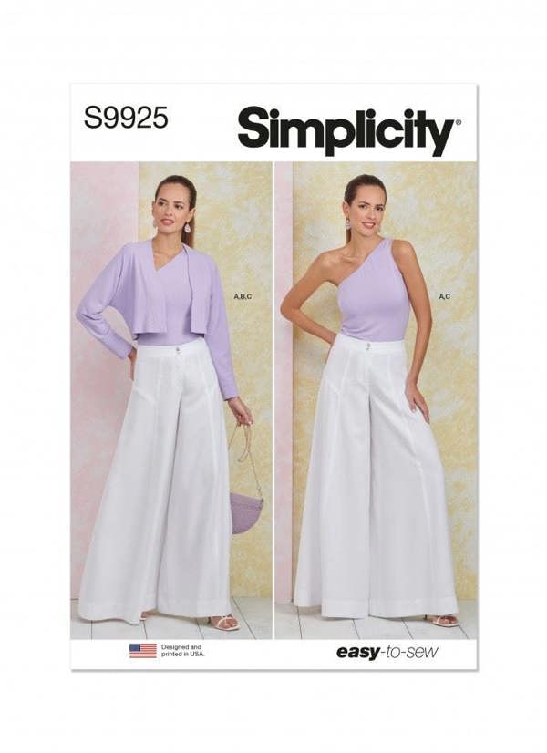 Simplicity Sewing Pattern 9925, Trousers, Tops, Jackets for Women, H5 (6-8-10-12-14) - Easy