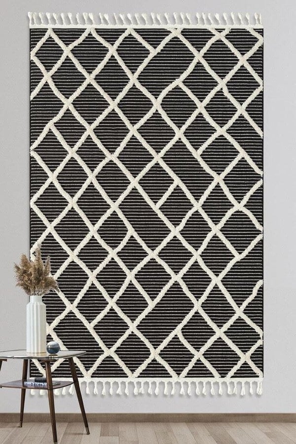 Scandi Indoor Rug Anthracite & White | Versatile Home Decor