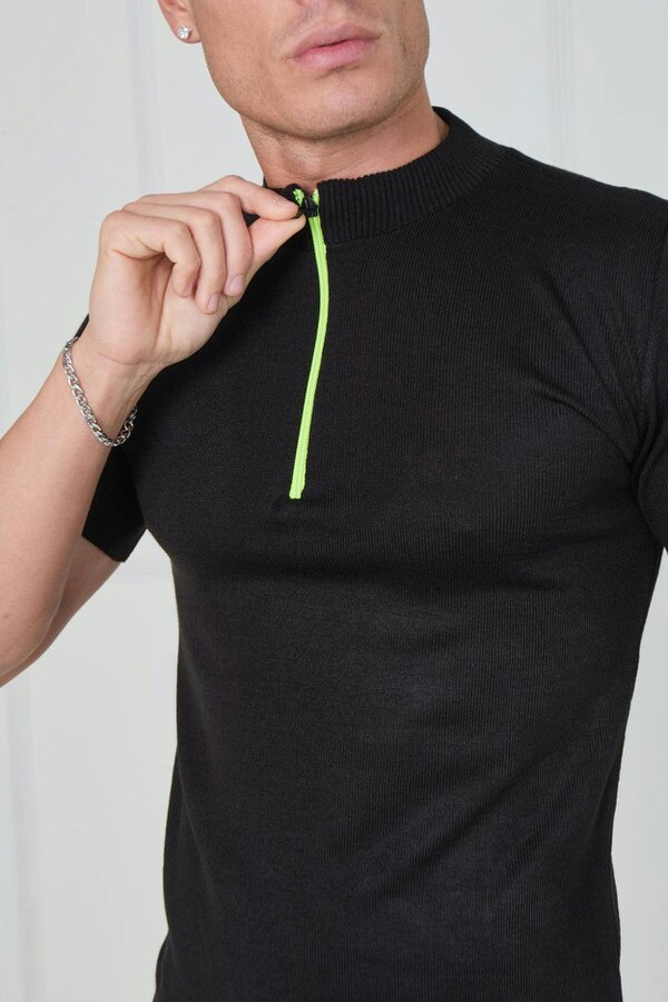 Half Zip Soft Knit Top – Black