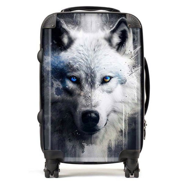 Warren Reed White Wolf Face Splashart Dark Background Suitcase