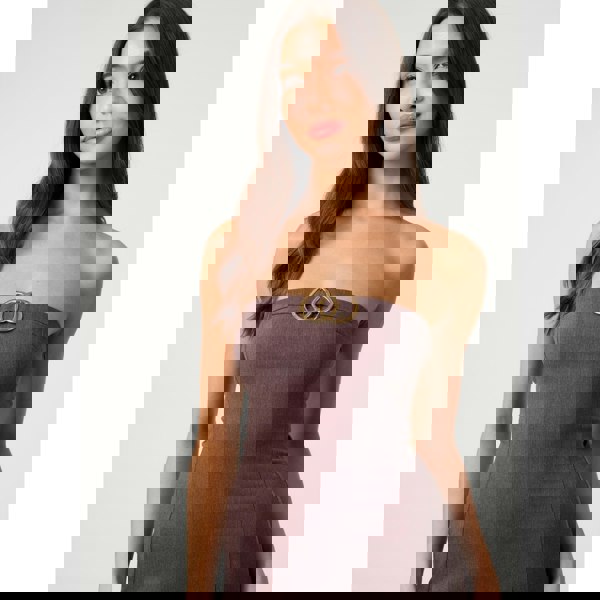 Pink Vanilla Gold Detail Bandeau Mini Dress