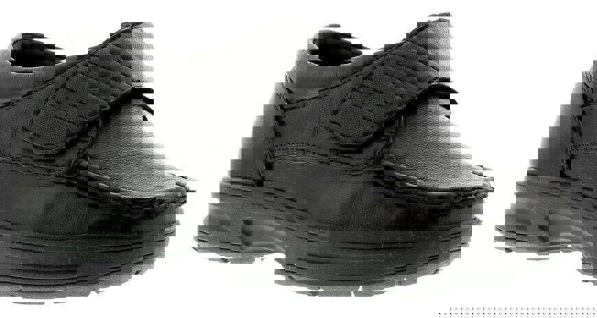 Dr Keller Texas Men's Leather Touch Fasten Casual Shoes, black leather slip-on with velcro strap for easy wear.