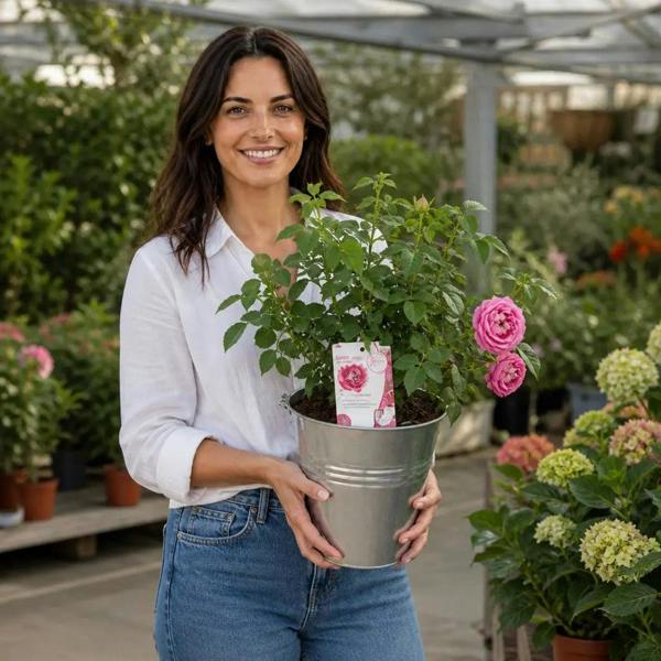 5L Rose Let's Celebrate Dark Pink Rose Bush- Beautiful Flowering Garden Plant