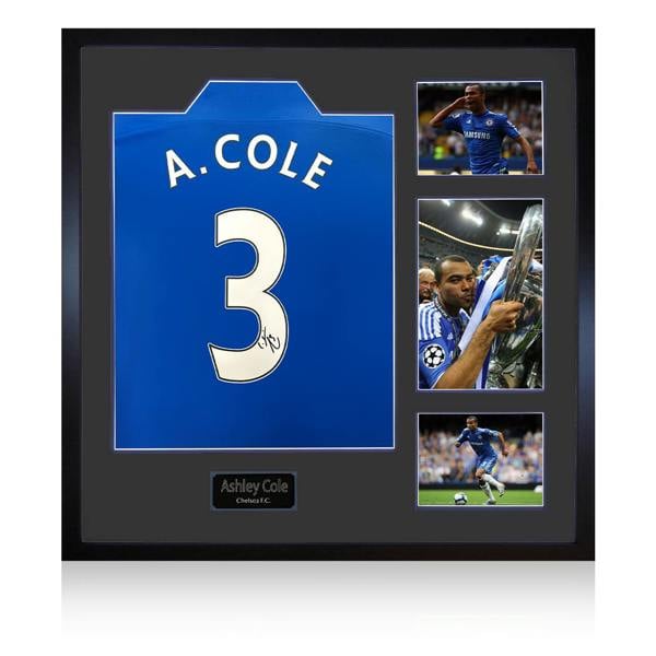 Ashley Cole Signed Chelsea Shirt Elite Frame
