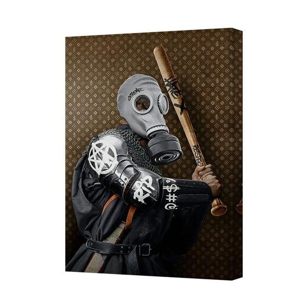 Benjamin Tate Design Gas Mask Warrior Canvas Wall Art Print Modern Home Decor