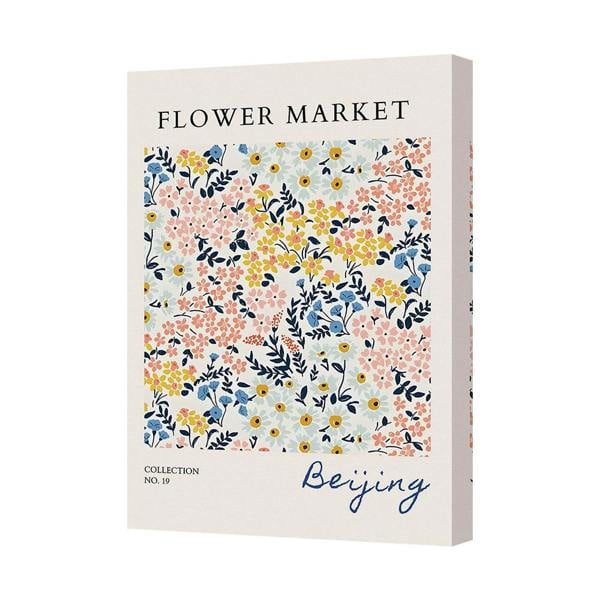 Benjamin Tate Design Flower Market Beijing Canvas Art Print Floral Wall Decor Handmade UK