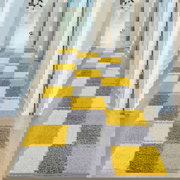 Myshaggy Geometric Yellow Rug