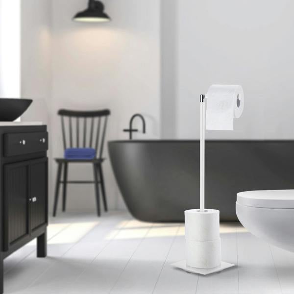 Smedbo White Stainless Steel Freestanding Toilet Roll Holder