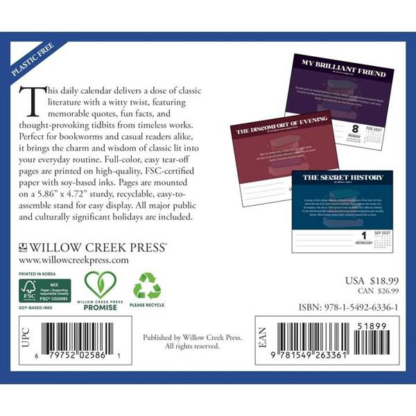 Cover to Cover Desk Calendar 2027, Desk Calendars, Day To View, History & Literature, Gift