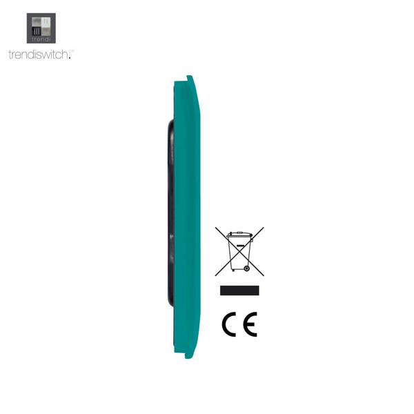 Trendi Switch Single Blanking Plate in Bright Teal