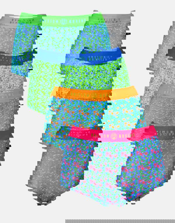 British Boxers Multipack 4 Pairs of Women's Bamboo Hipster Boxer Briefs – Boom Bloom!