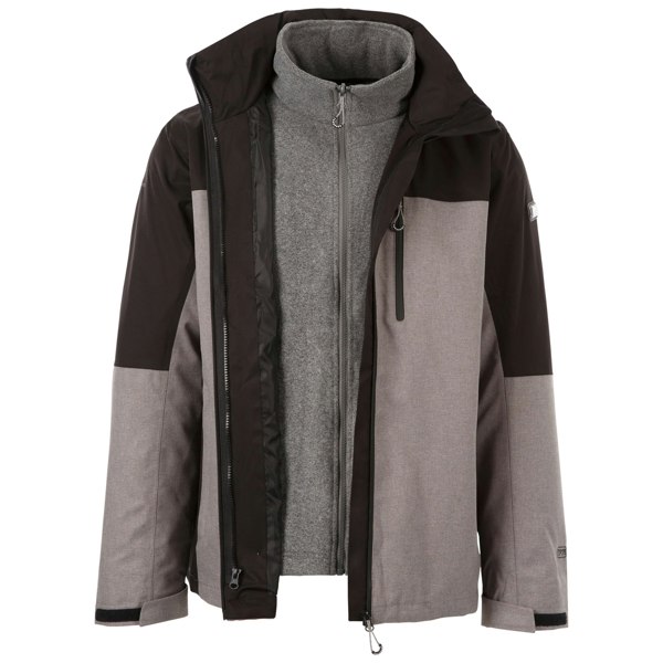 Trespass Mens Austerywick 3 In 1 Waterproof Jacket - Grey Marl