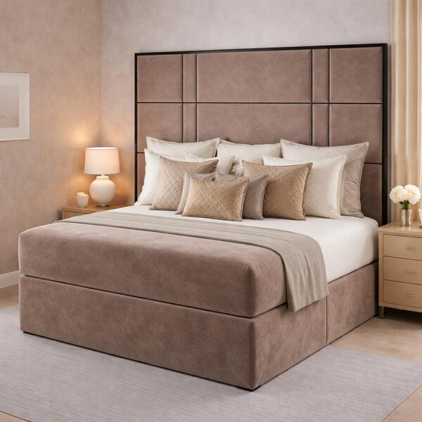 Great British Beds Alice headboard with Contrast Border Divan Bed