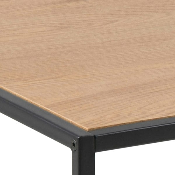 Furniture To Go Seaford Black Metal Coffee Table with Oak Top