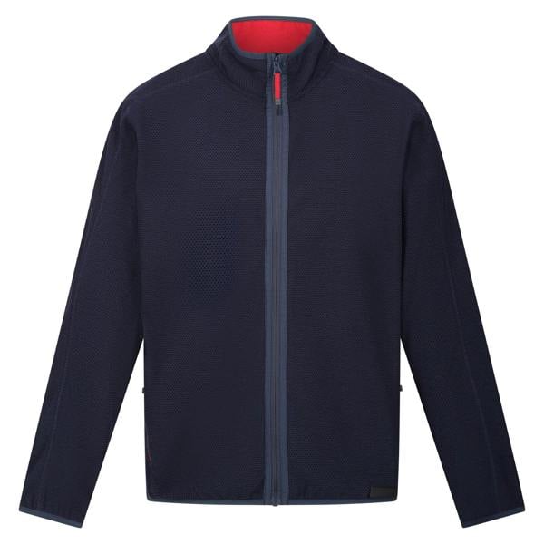 Regatta Mens Kinwood Full Zip Fleece Jacket - Navy/Danger Red - 