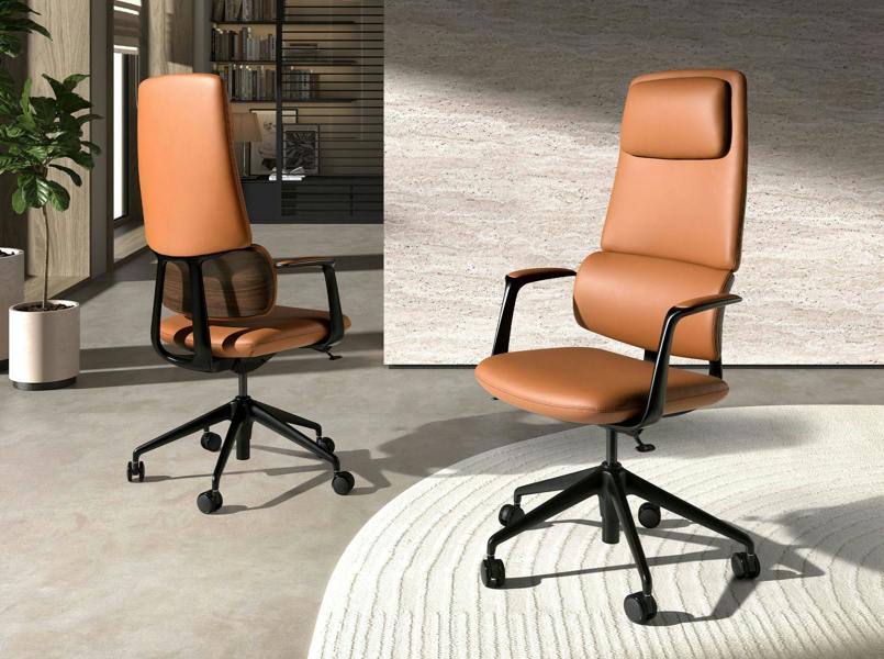 Angel Cerdá Swivel office chair in brown leatherette 4261