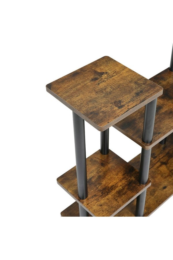 Living and Home 6 Tier Retro Brown Plant Stand Flower Display Shelf Wood Bookcase