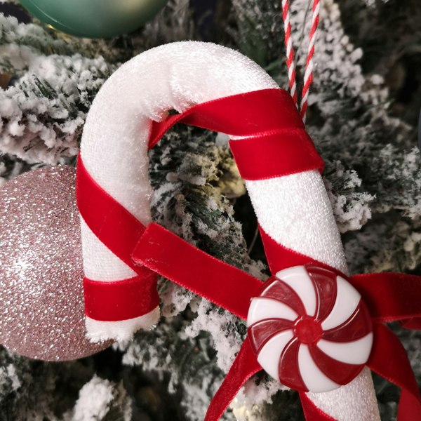 Samuel Alexander 29cm Red and White Stripe Hanging Christmas Candy Cane Decoration