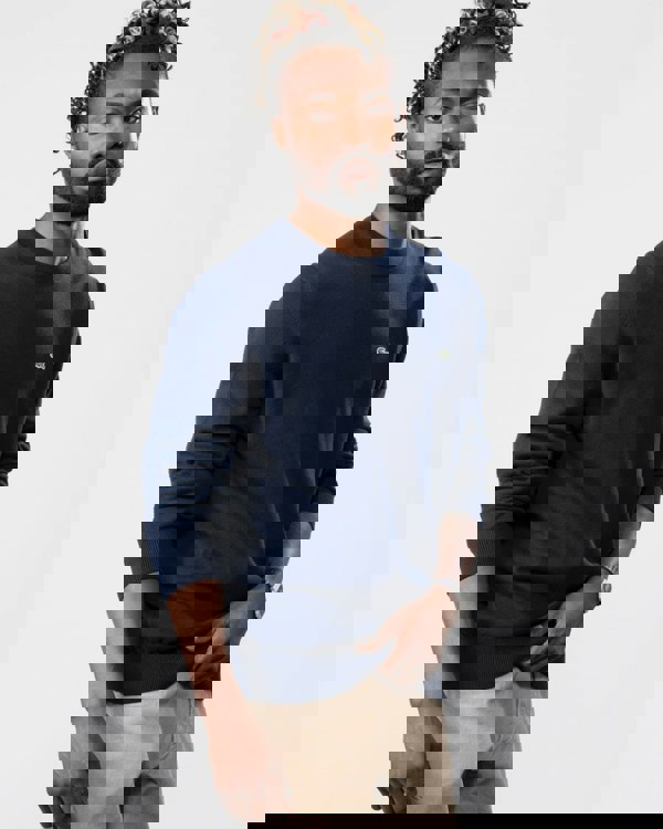 Lacoste Mens Organic Cotton Crew Neck Sweater - Navy Blue 166