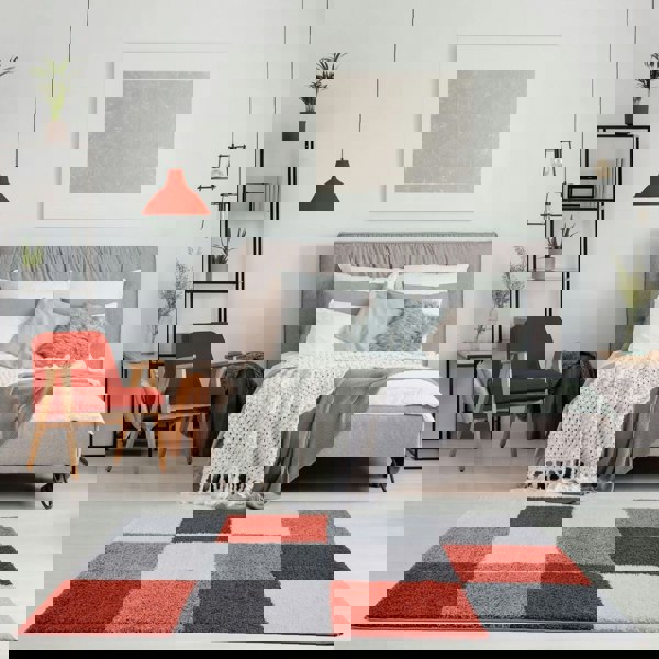 Geometric Design Thick Shaggy Area Rugs Terra