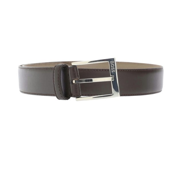 Boss Mens Ellotyo Logo Cow Leather Belt - Brown
