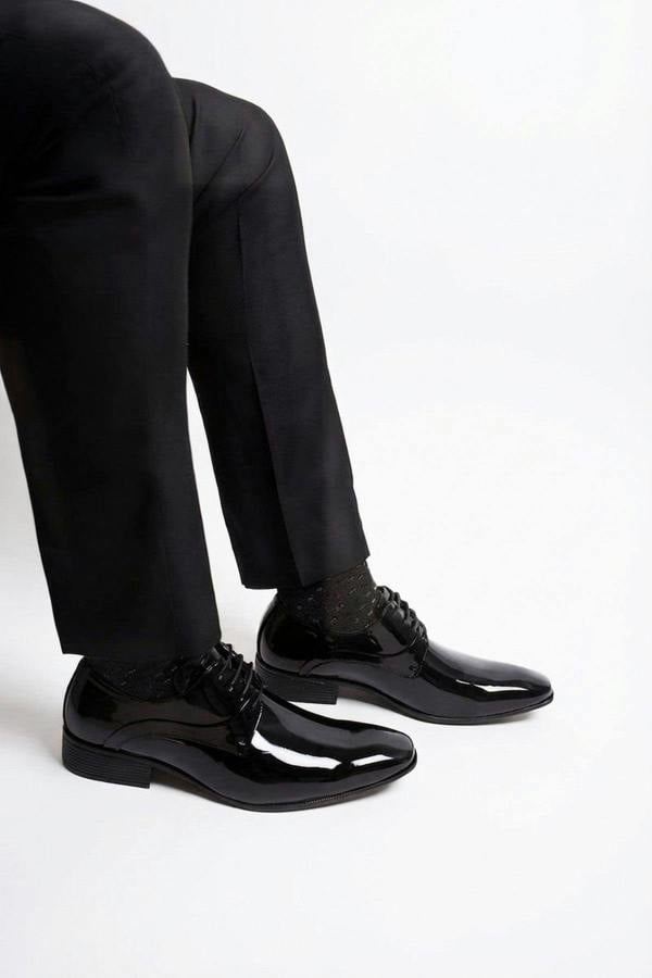 Jaxon Lace Up Derby Formal Dress Work Shoes - Jet Black_wb