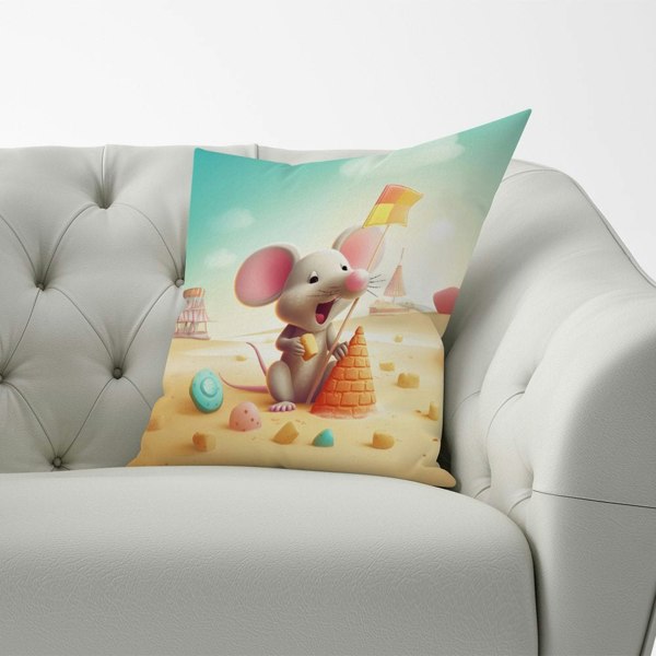 Warren Reed A Mouse On A Beach Holiday Cushions