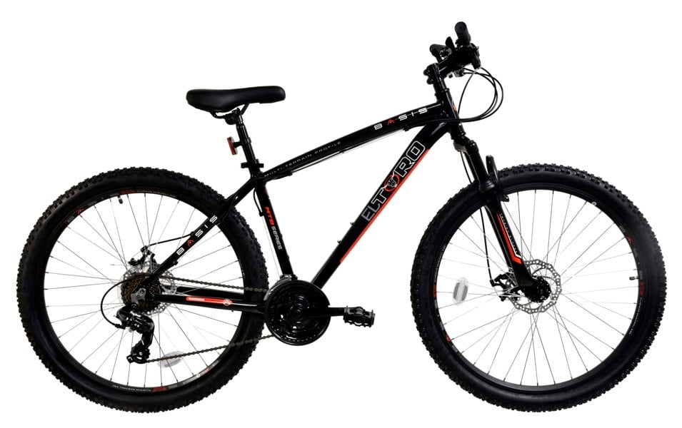 Basis El Toro Mens Hardtail Mountain Bike, 27.5In Wheel, 15in Frame - Black/Red