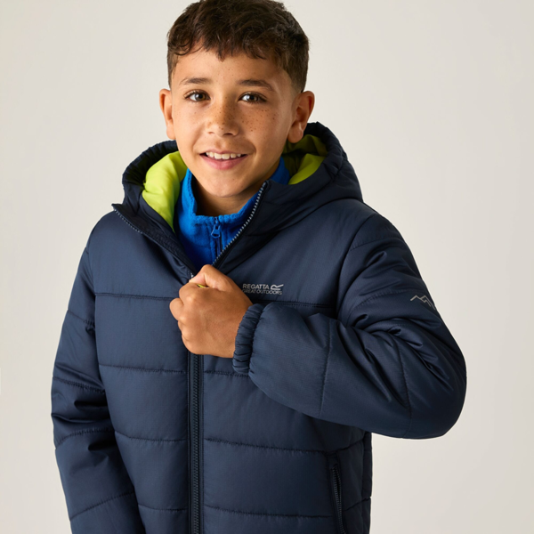 Regatta Kids Lofthouse Plain Padded Jacket - Navy/Wild Lime