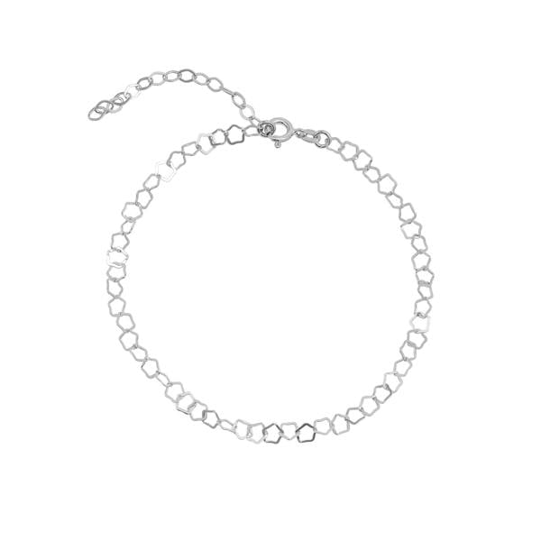 Spero London Pentagon Geometric Sterling Silver Link Bracelet & Anklet