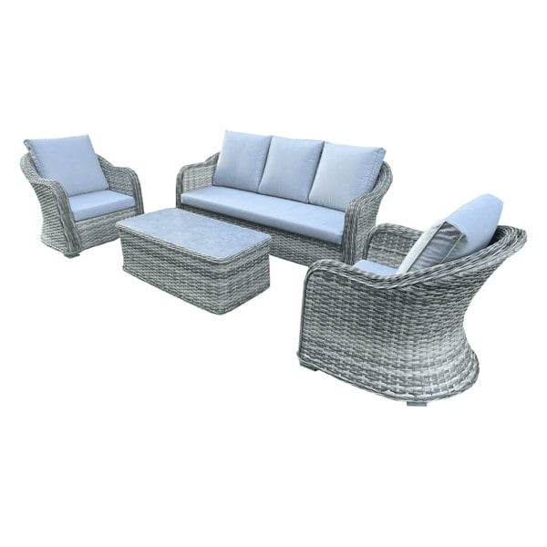 Furnishings For Less Rattan Garden Set 5 Seater Grey Patio Table Seating Outdoor