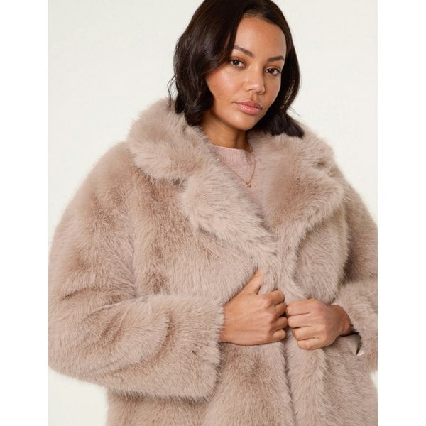 Blue Vanilla Short Faux Fur Coat