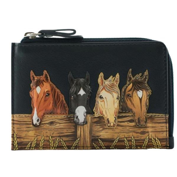 Mala Leather Stable Row Horses Coin Purse