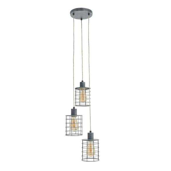 Pagazzi Lighting Keaton 3 Light Pendant Concrete Effect Ceiling Light
