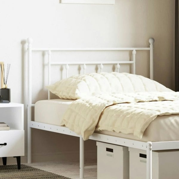 Berkfield Metal Headboard White 107 cm