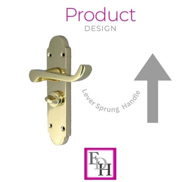 EDH Door Hardware Epsom Victorian Scroll Brass Plated Privacy Bathroom Modern Door Handles 2 Pairs