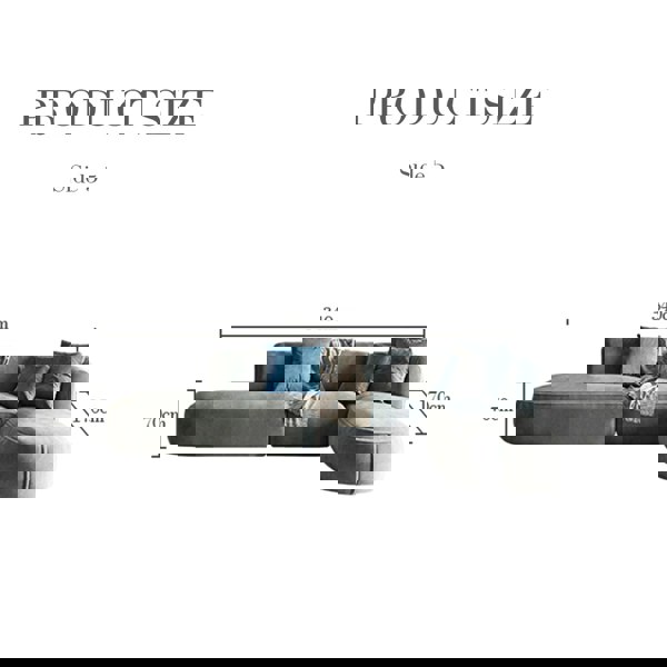 Isolde Three Seater Corner, Four Seater Corner Sofa, Grey Velvet-Rit Concept-Rit Concept